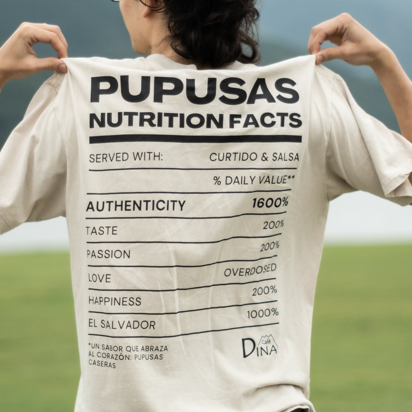 Pupusas Nutri Oversized Cotton T-Shirt – Round Neck